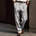 Retro Straight Fit Dress Pants for Men | Classic Business Wear