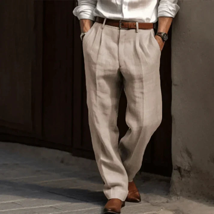 Retro Straight Fit Dress Pants for Men | Classic Business Wear