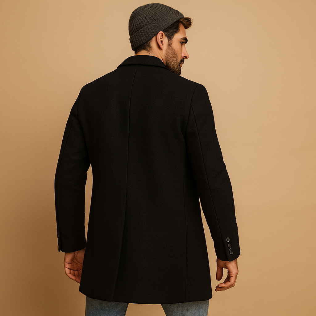 Warm Wool Long Winter Overcoat for Men | Formal Business Wear