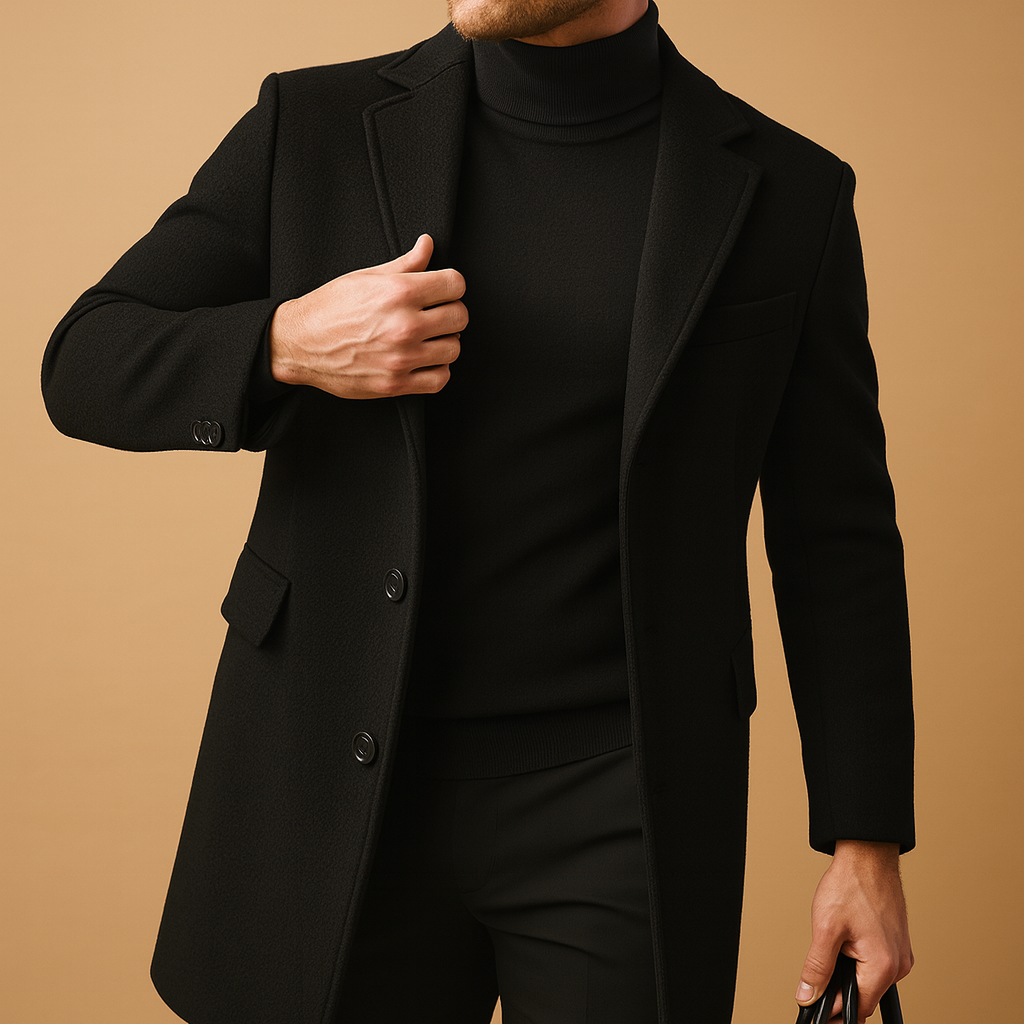 Warm Wool Long Winter Overcoat for Men | Formal Business Wear