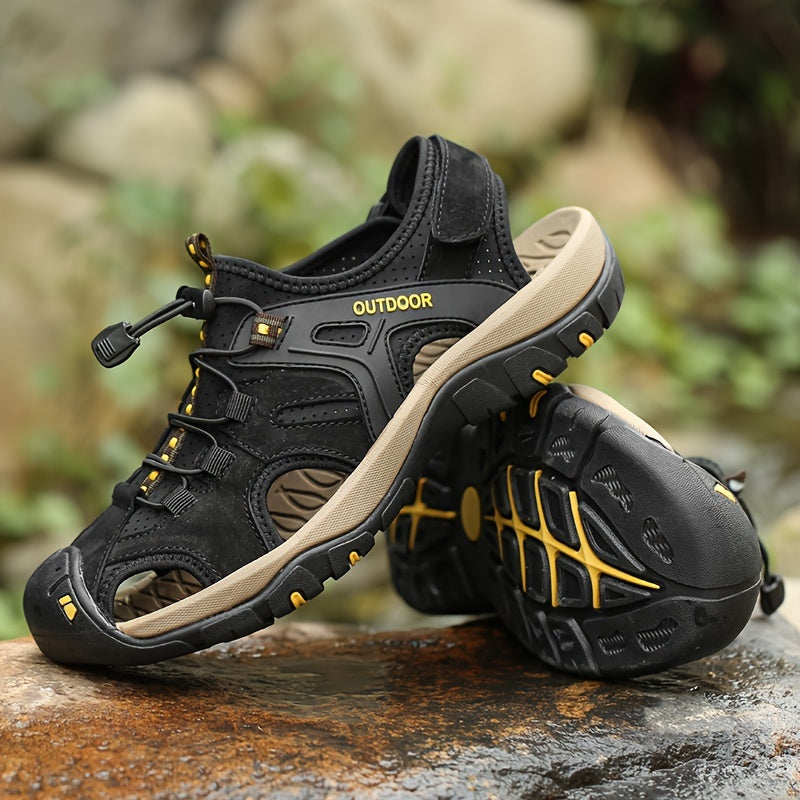 Adjustable Closed Toe Trail Hiking Sandals for Men | Outdoor Comfort Fit