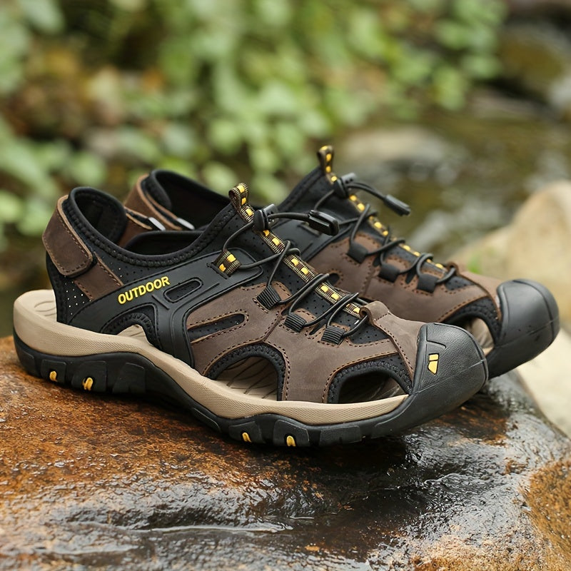 Adjustable Closed Toe Trail Hiking Sandals for Men | Outdoor Comfort Fit