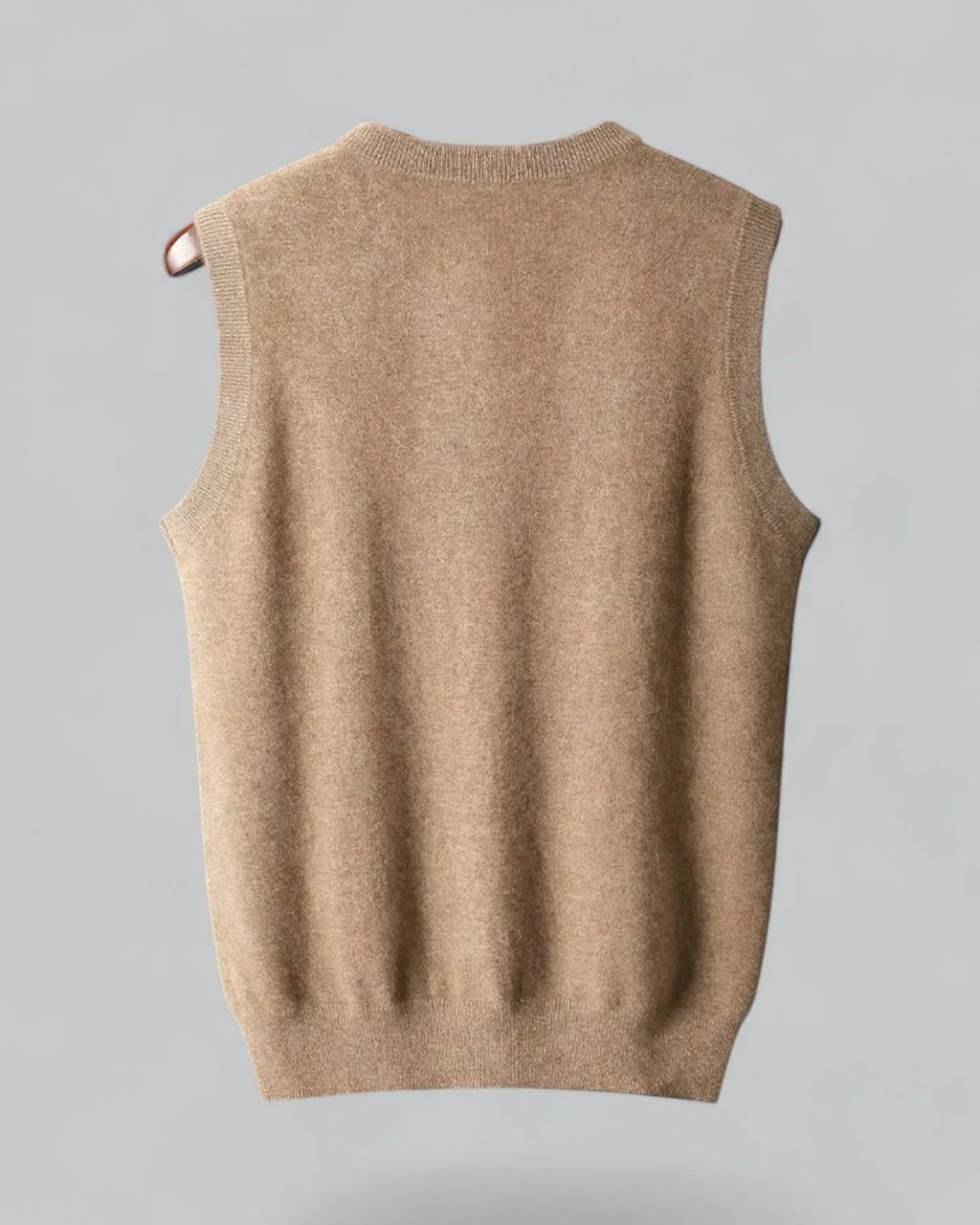 Ribbed Trim Fine Knit V-Neck Sleeveless Sweater Vest for Men