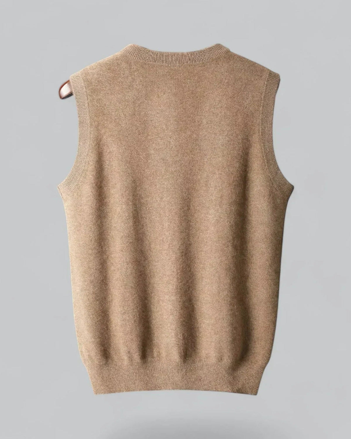Ribbed Trim Fine Knit V-Neck Sleeveless Sweater Vest for Men