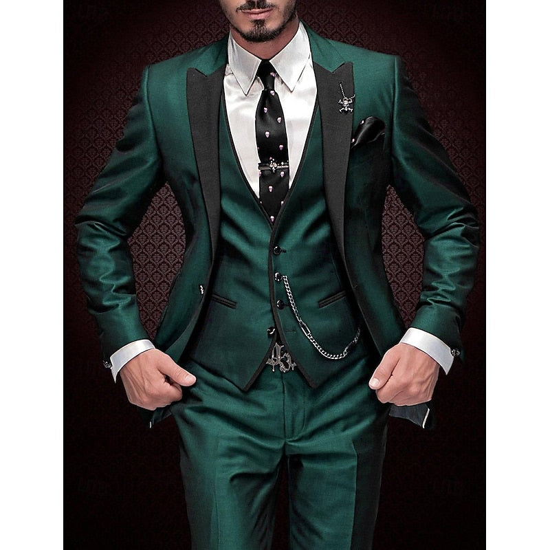 Tailored Three Piece Blazer Vest Suit Set for Men | Formal Occasion Wear