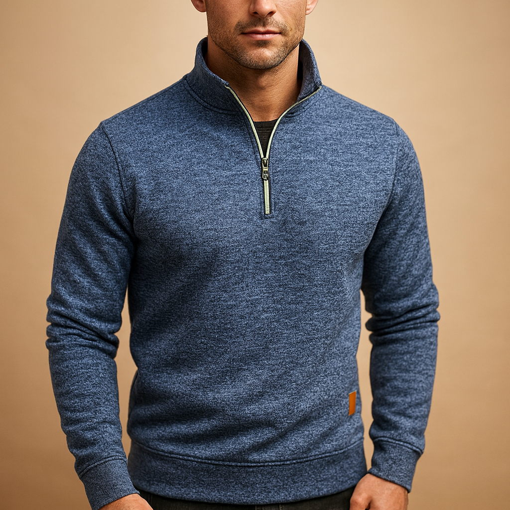 Gray Universal Fit Zip Sweater for Men | Autumn Winter Layer