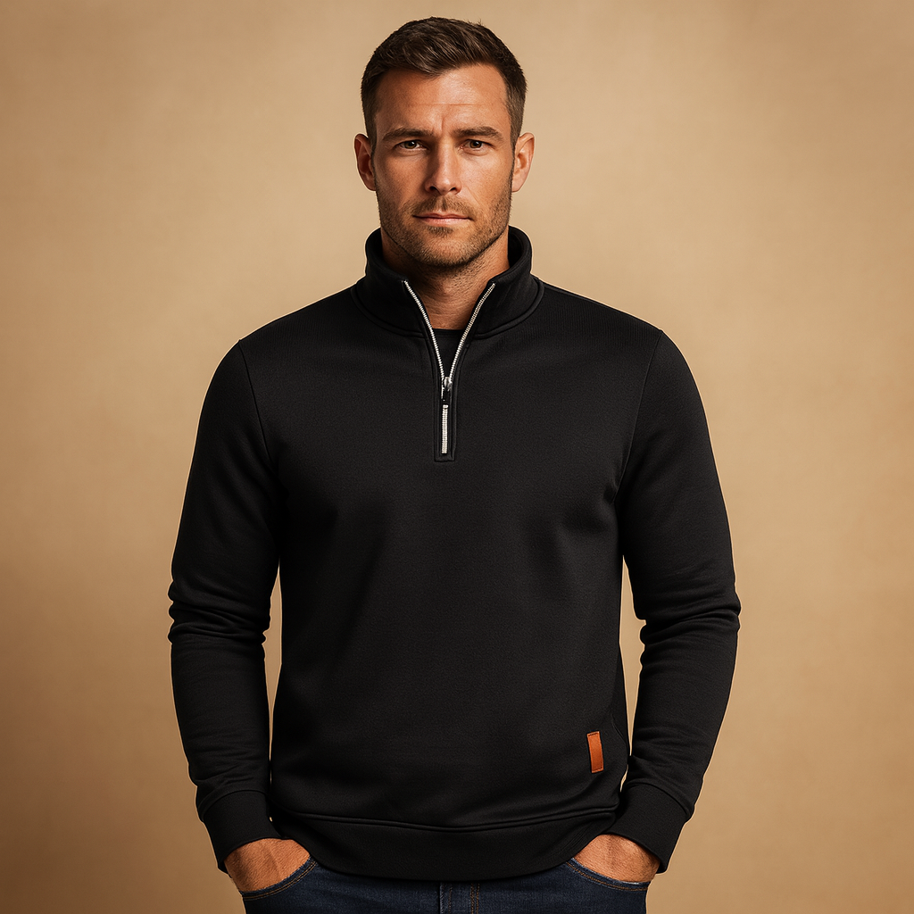 Gray Universal Fit Zip Sweater for Men | Autumn Winter Layer