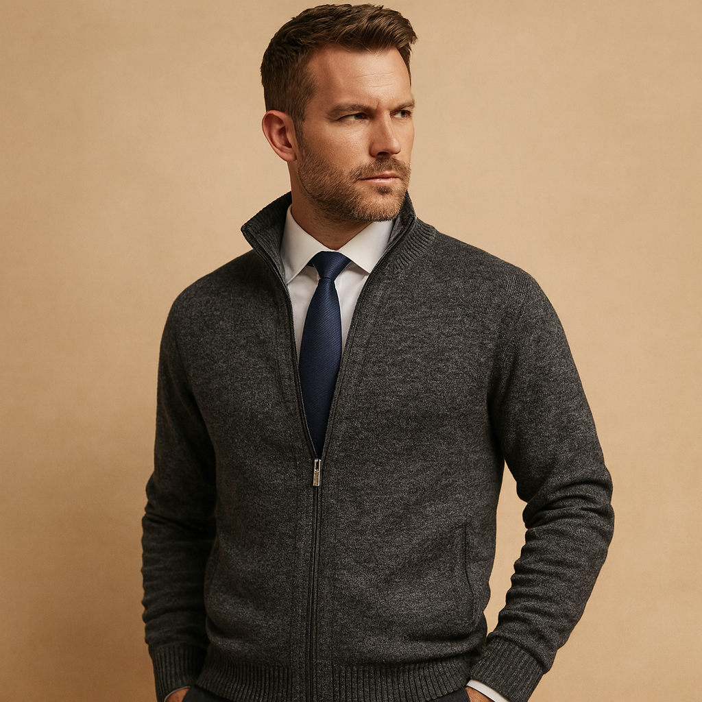 Men's Zip Sweater | Everyday Sporty Cardigan for Daily Wear