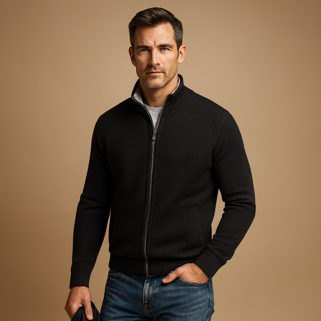 Men's Zip Sweater | Everyday Sporty Cardigan for Daily Wear