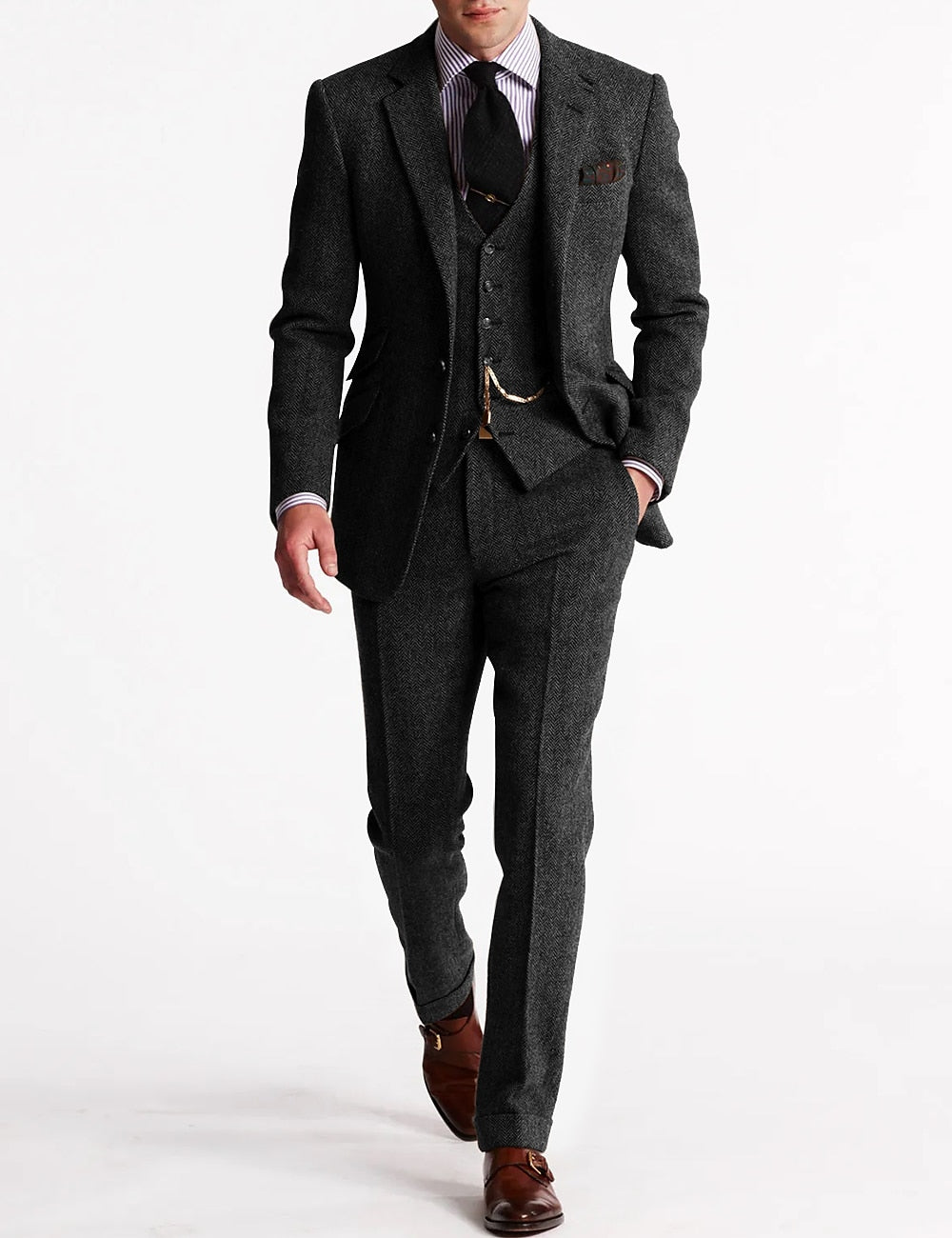 Slim Fit Tailored Two Piece Business Suit Set for Men | Office Formal Wear