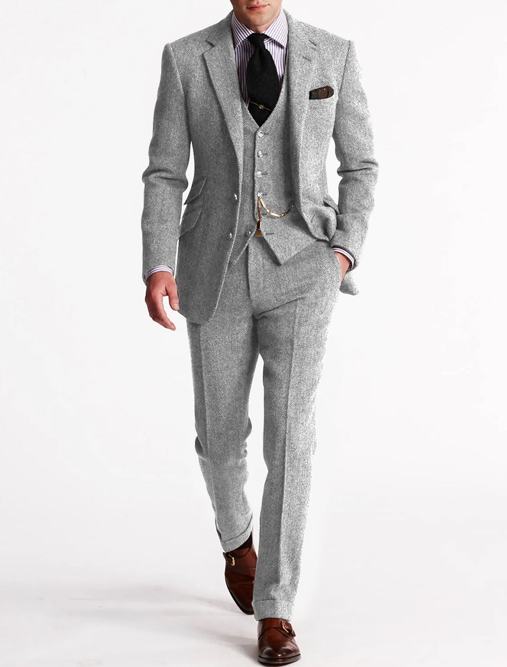 Slim Fit Tailored Two Piece Business Suit Set for Men | Office Formal Wear