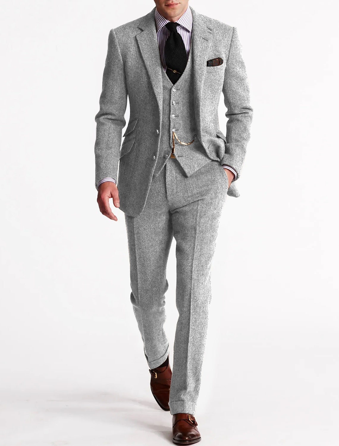 Slim Fit Tailored Two Piece Business Suit Set for Men | Office Formal Wear