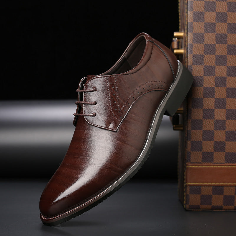 Smooth Perforated Brogue Lace Up Dress Shoes for Men | Office and Formal Wear