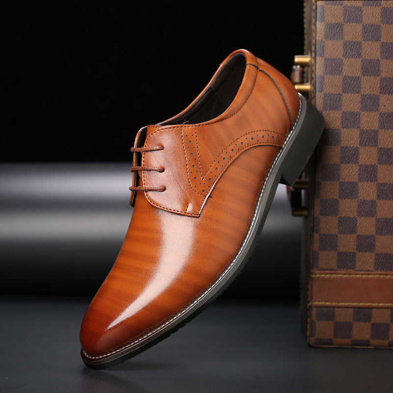 Smooth Perforated Brogue Lace Up Dress Shoes for Men | Office and Formal Wear