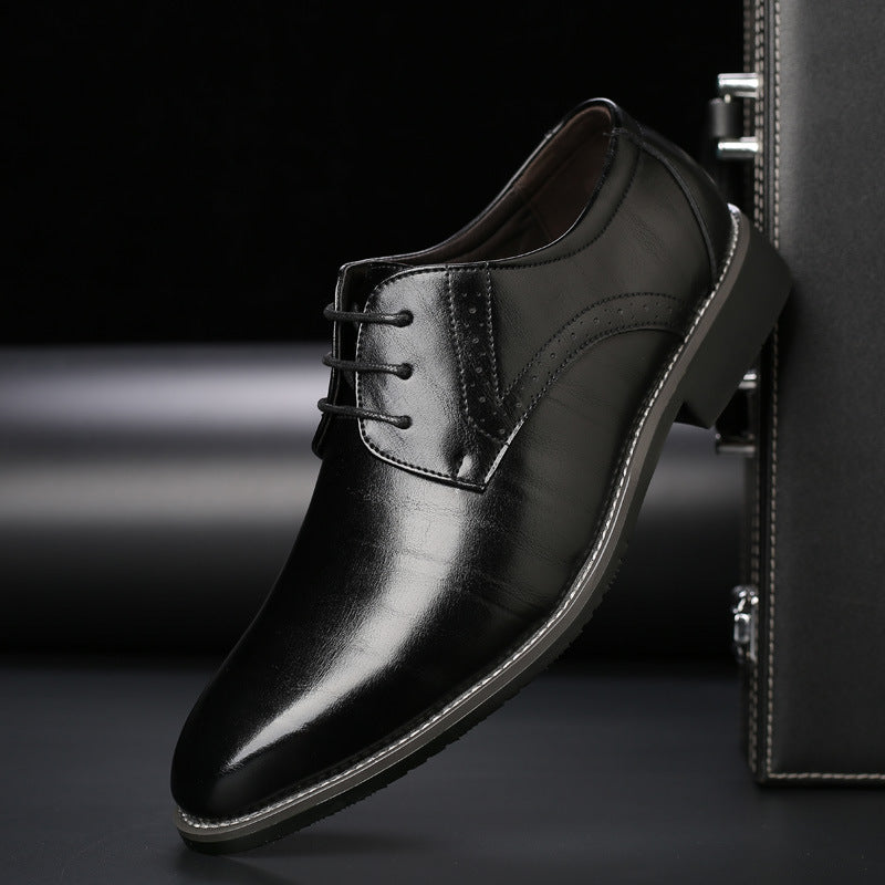 Smooth Perforated Brogue Lace Up Dress Shoes for Men | Office and Formal Wear
