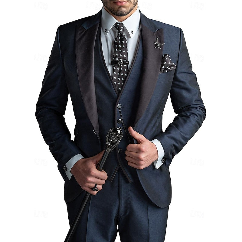 Tailored Three Piece Blazer Vest Suit Set for Men | Formal Occasion Wear