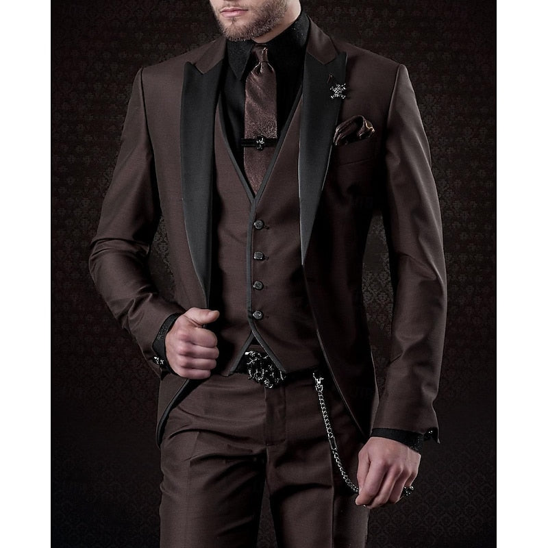 Tailored Three Piece Blazer Vest Suit Set for Men | Formal Occasion Wear
