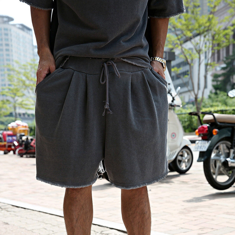 Cotton Crew Neck Tee and Shorts Set for Men | Summer Loungewear