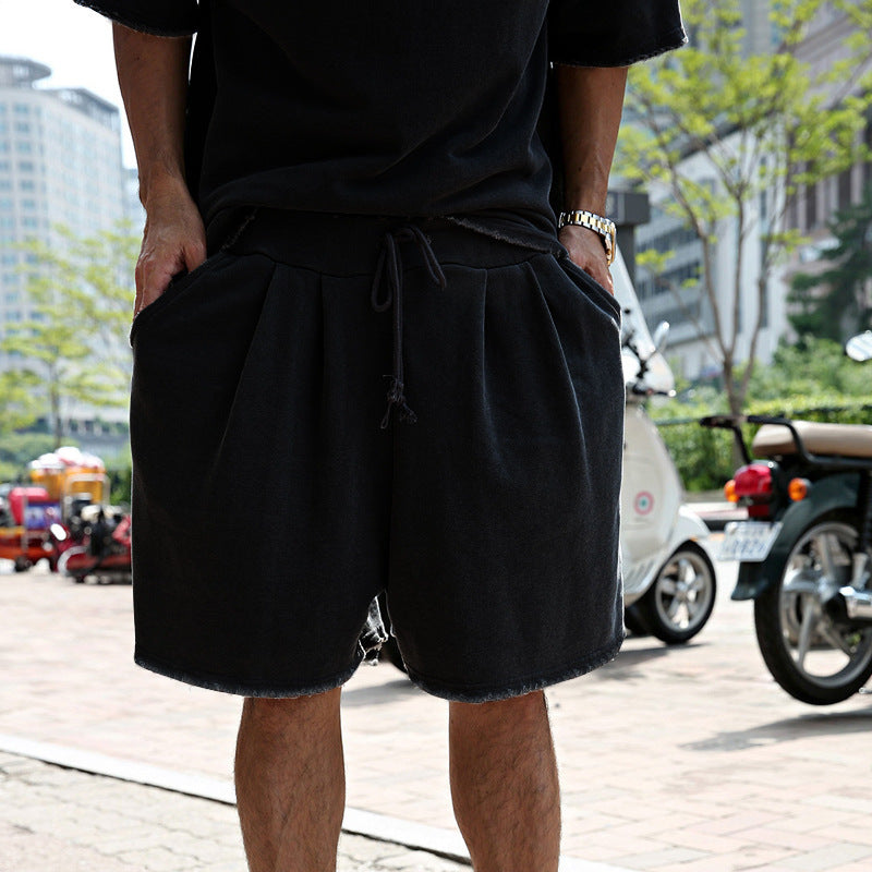 Cotton Crew Neck Tee and Shorts Set for Men | Summer Loungewear
