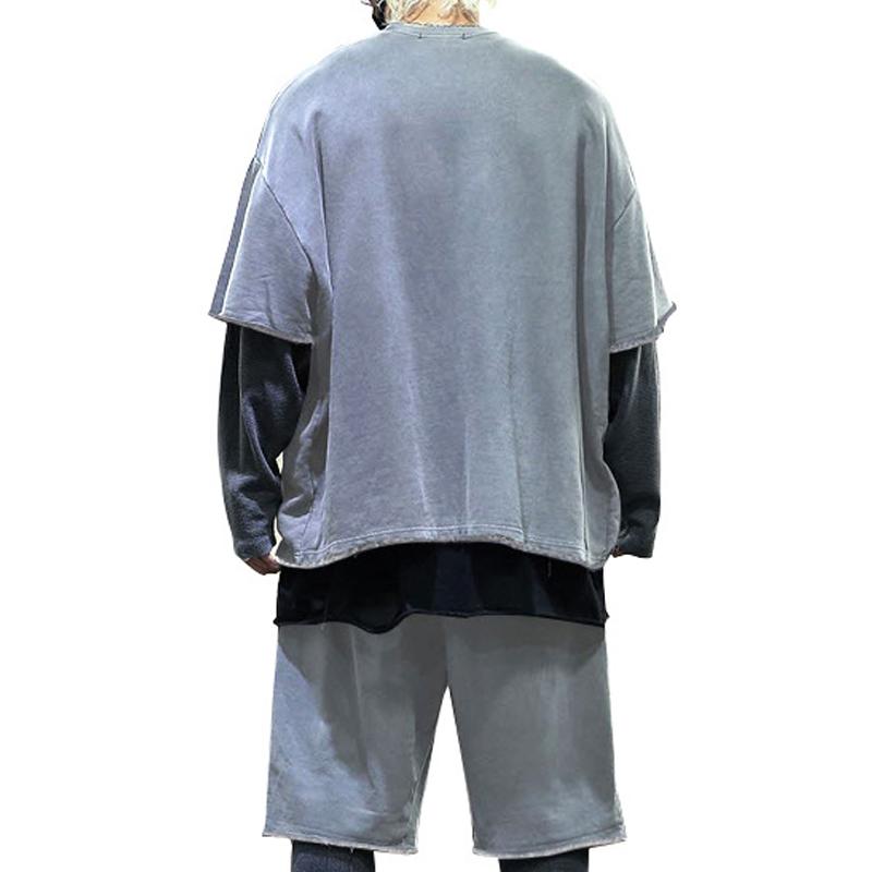 Cotton Crew Neck Tee and Shorts Set for Men | Summer Loungewear
