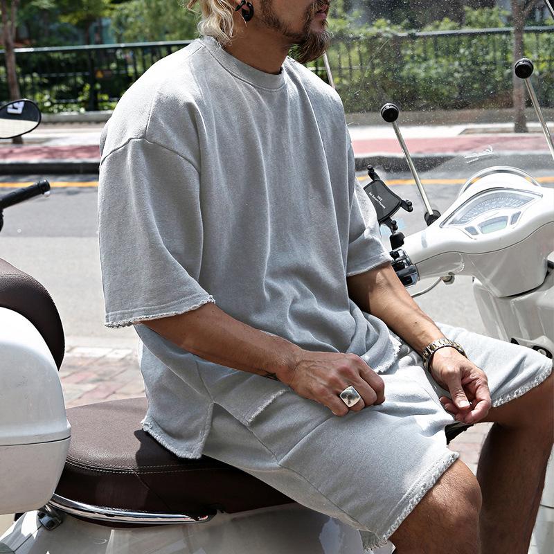 Cotton Crew Neck Tee and Shorts Set for Men | Summer Loungewear
