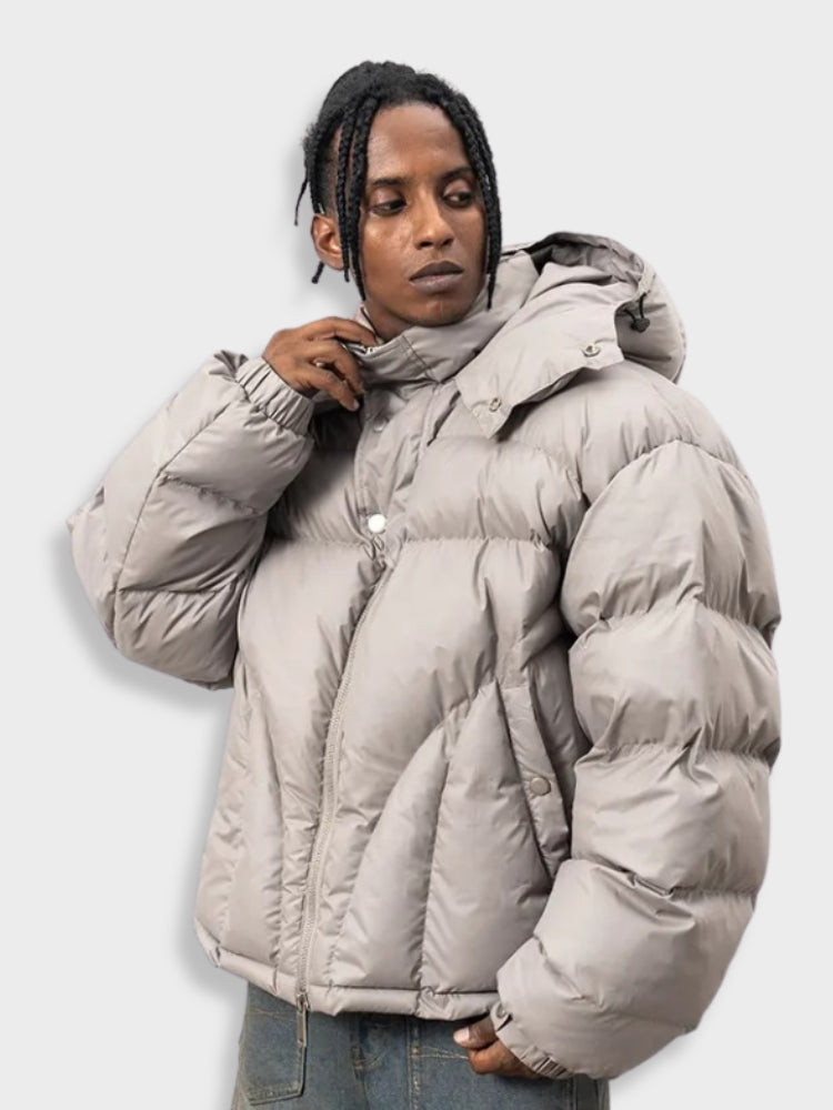 Black Down Filled Hooded Long Parka for Men | Cold Weather Outerwear