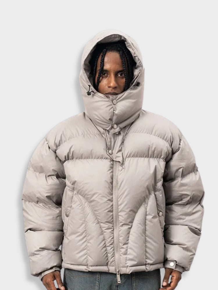 Black Down Filled Hooded Long Parka for Men | Cold Weather Outerwear