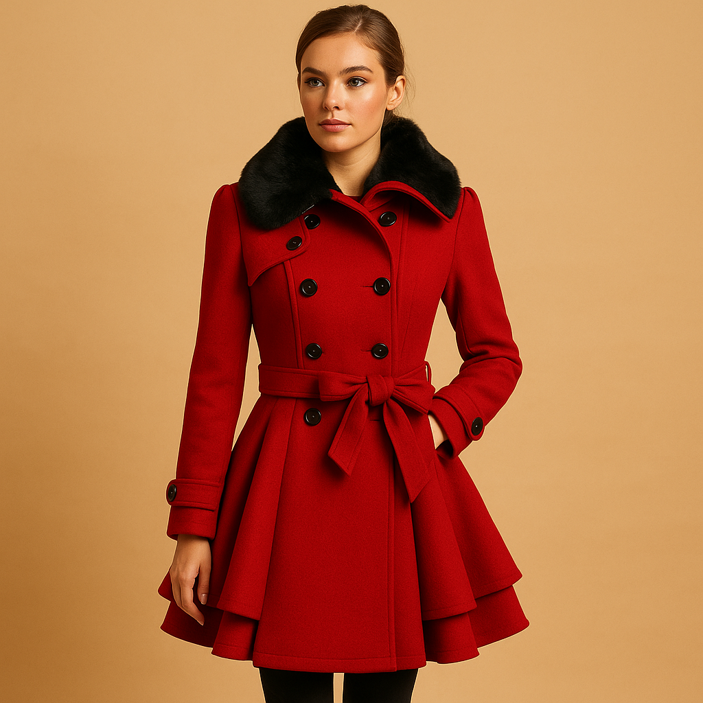Faux Fur Collar Long Sleeve Winter Coat for Women | Everyday Wear