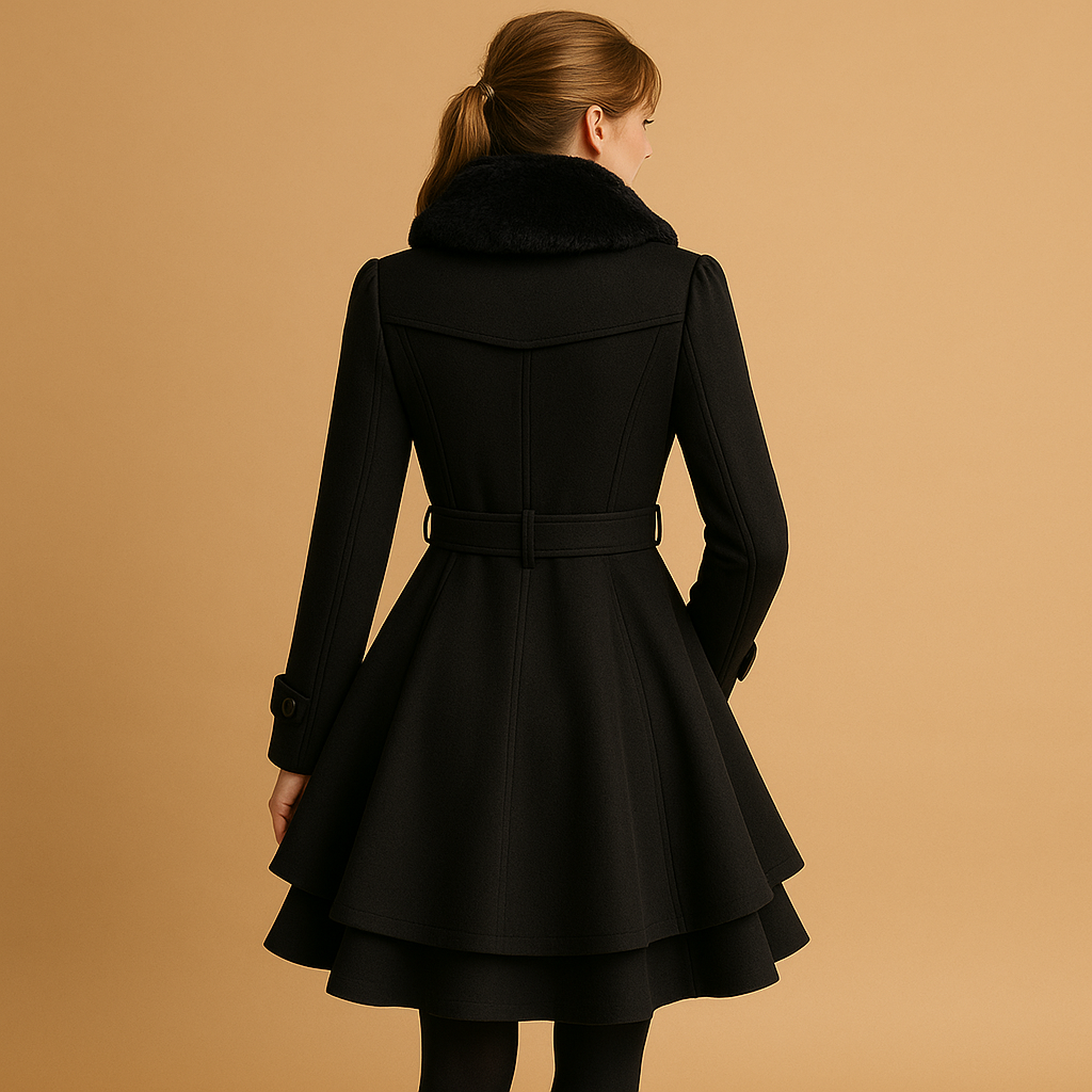 Faux Fur Collar Long Sleeve Winter Coat for Women | Everyday Wear