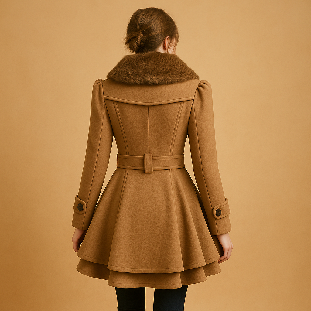Faux Fur Collar Long Sleeve Winter Coat for Women | Everyday Wear