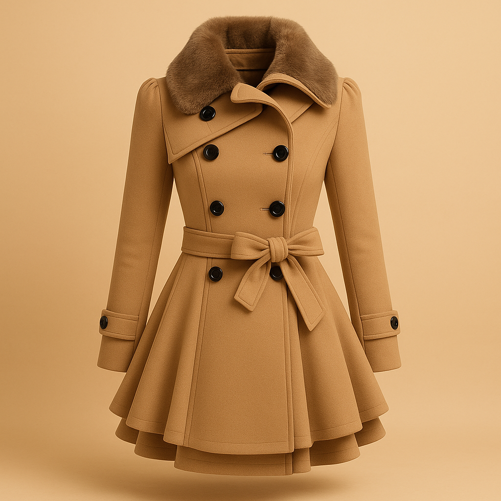 Faux Fur Collar Long Sleeve Winter Coat for Women | Everyday Wear
