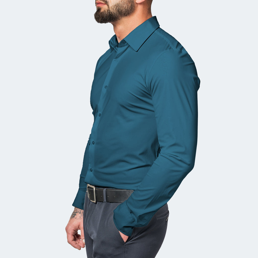Wrinkle Free Classic Collar Flexible Fit Shirt for Men | Business Casual