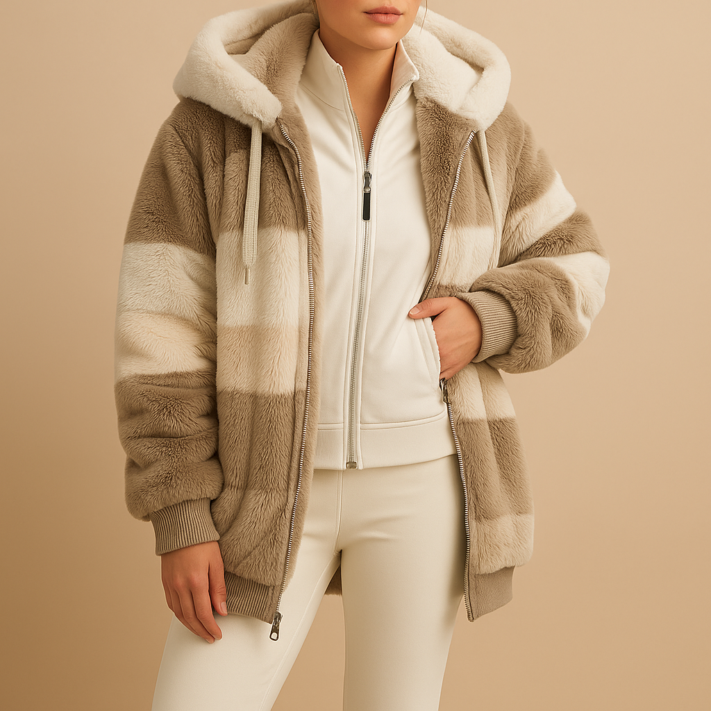 Knitted Loose Fit Retro Style Jacket with Side Pockets for Women