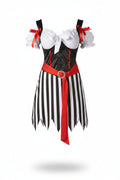 Black and White Striped Pirate Costume Dress for Women | Halloween Party