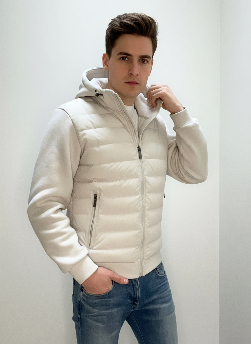 Men's Quilted Jacket | Lightweight Fitted Hoodie