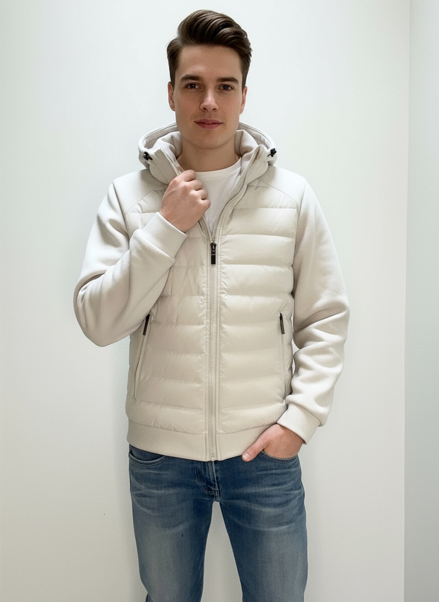 Men's Quilted Jacket | Lightweight Fitted Hoodie