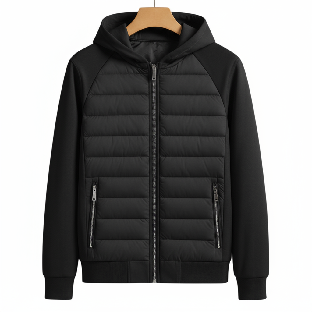 Men's Quilted Jacket | Lightweight Fitted Hoodie