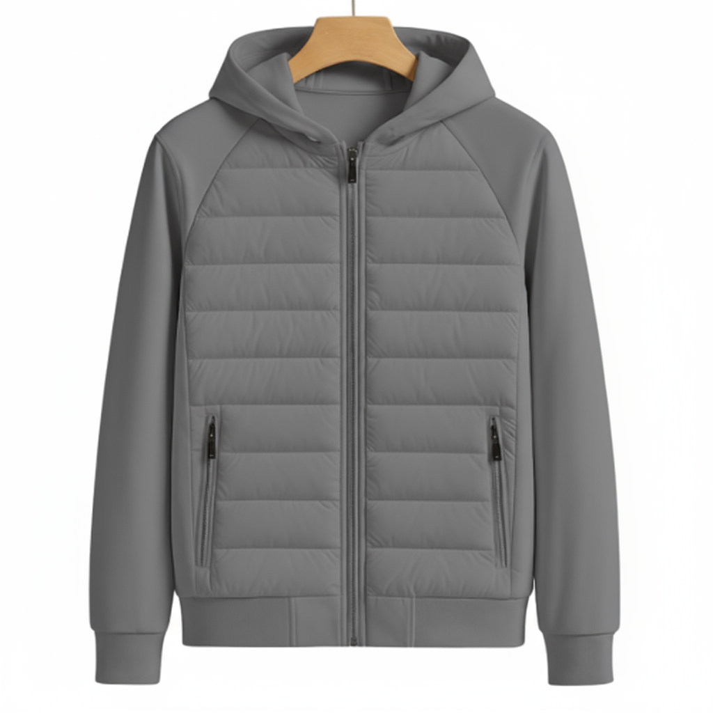 Men's Quilted Jacket | Lightweight Fitted Hoodie
