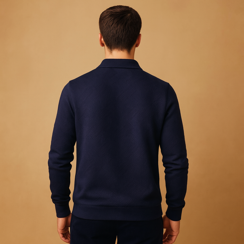 Men's Polo Sweater | Comfortable Fit with Zipper