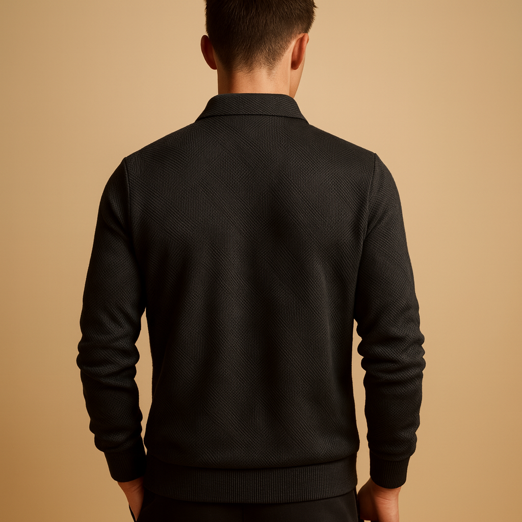 Men's Polo Sweater | Comfortable Fit with Zipper