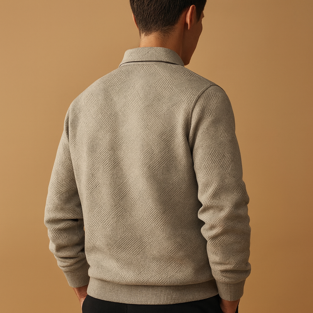 Men's Polo Sweater | Comfortable Fit with Zipper