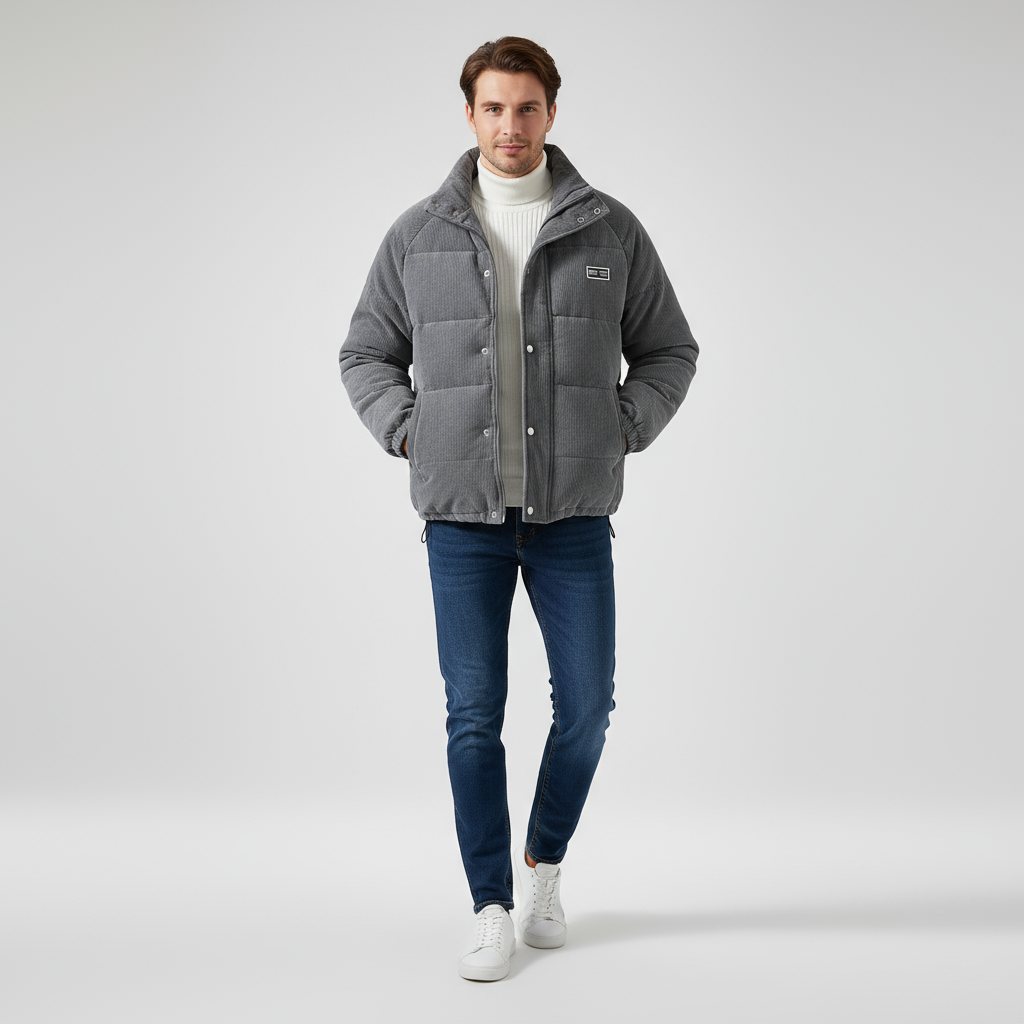 Men's Winter Coat | Loose Fit with Zipper