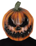 Orange Latex Demon Pumpkin Hand Painted Full Head Halloween Mask for Men
