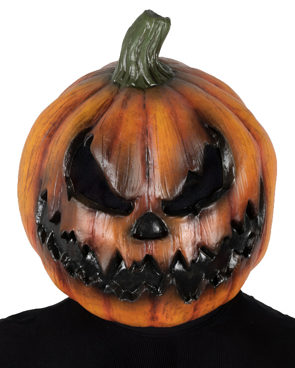 Orange Latex Demon Pumpkin Hand Painted Full Head Halloween Mask for Men