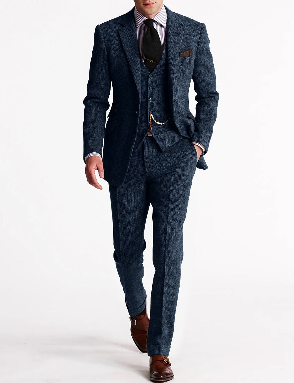 Slim Fit Tailored Two Piece Business Suit Set for Men | Office Formal Wear