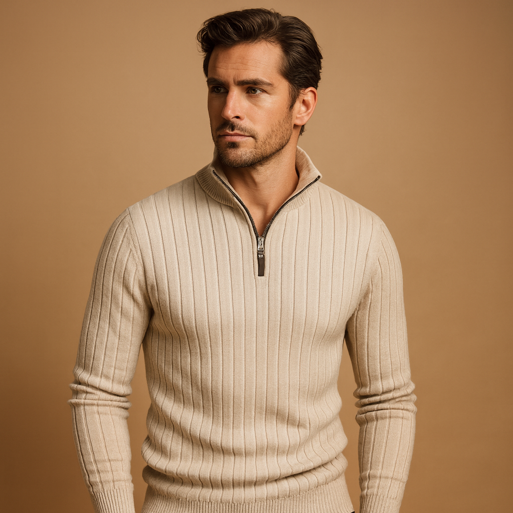 Men's Sweater | Ribbed Half-Zip