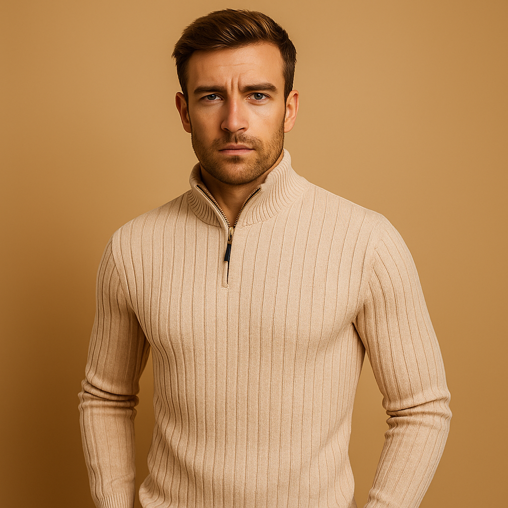 Men's Sweater | Ribbed Half-Zip