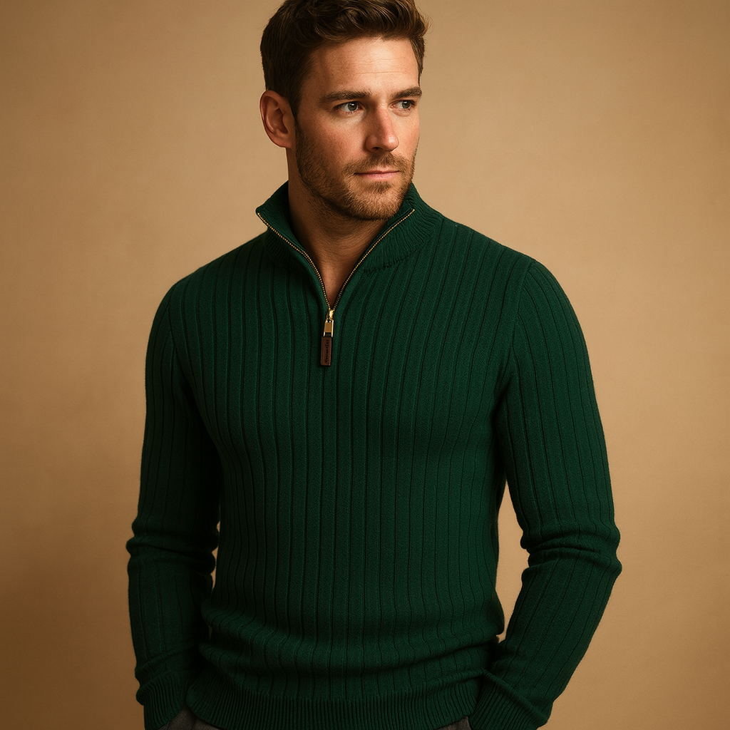 Men's Sweater | Ribbed Half-Zip