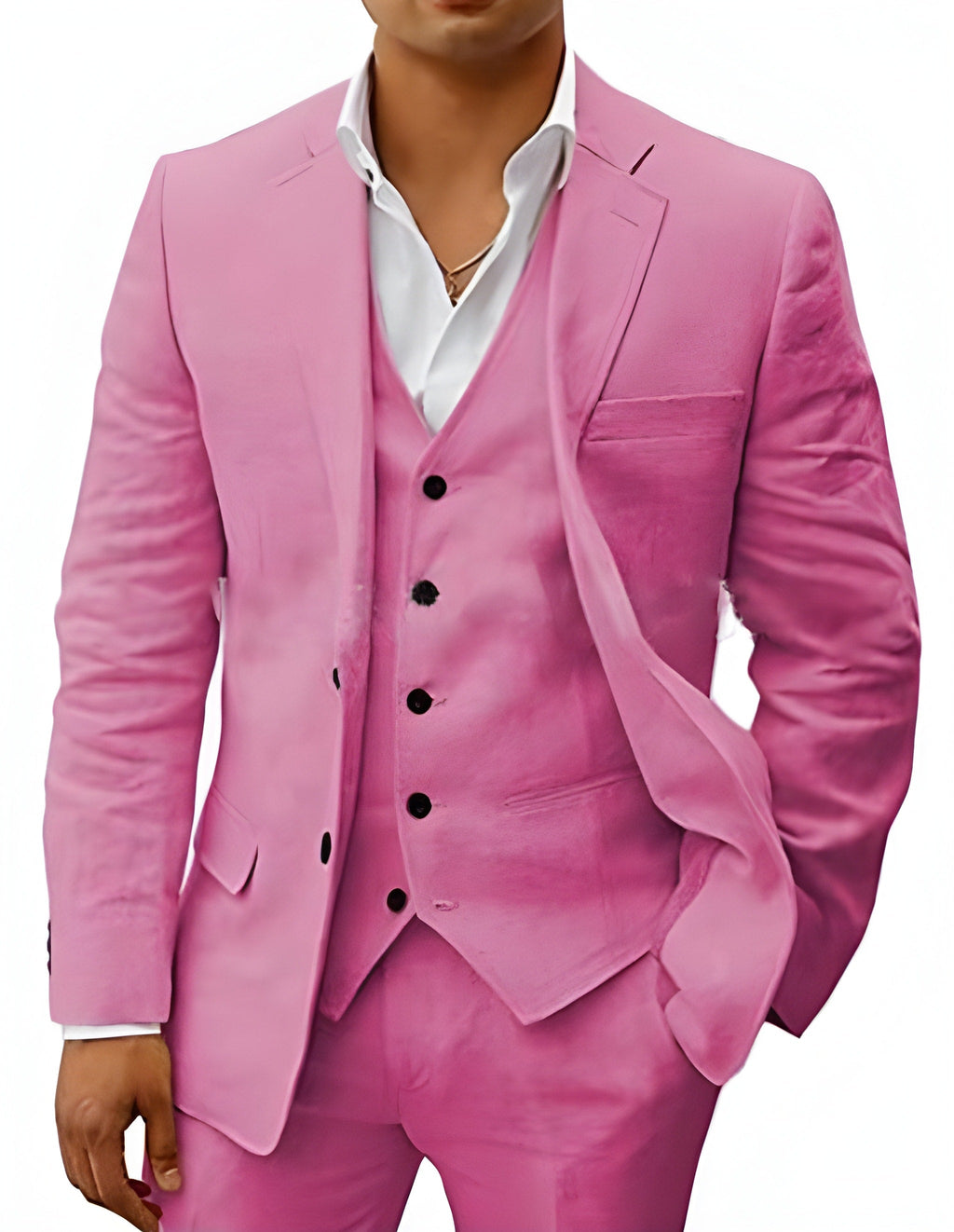 Notch Lapel Three Piece Tailored Suit for Men | Wedding Ceremony Formal Wear