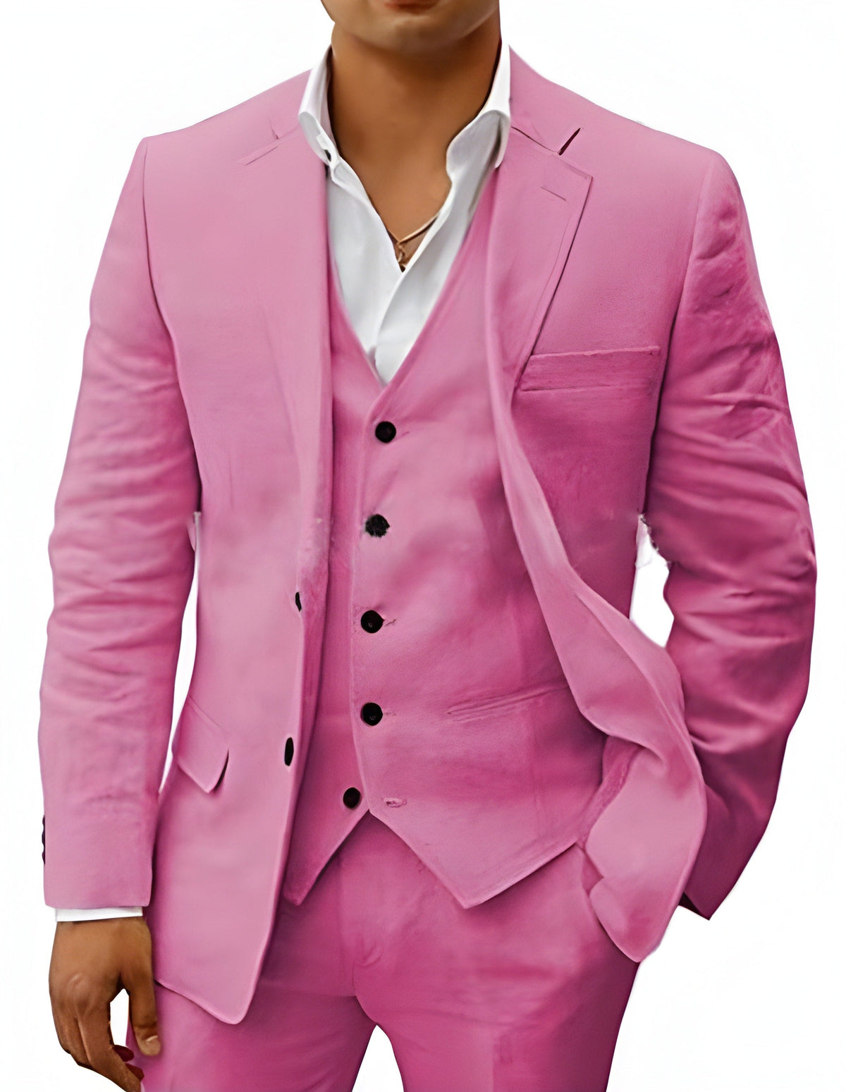Notch Lapel Three Piece Tailored Suit for Men | Wedding Ceremony Formal Wear